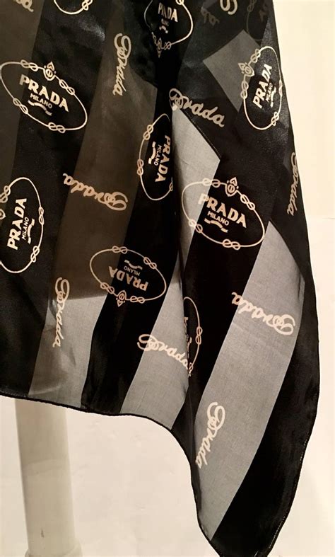 prada silk scarf ebay|black silk Prada milano scarf.